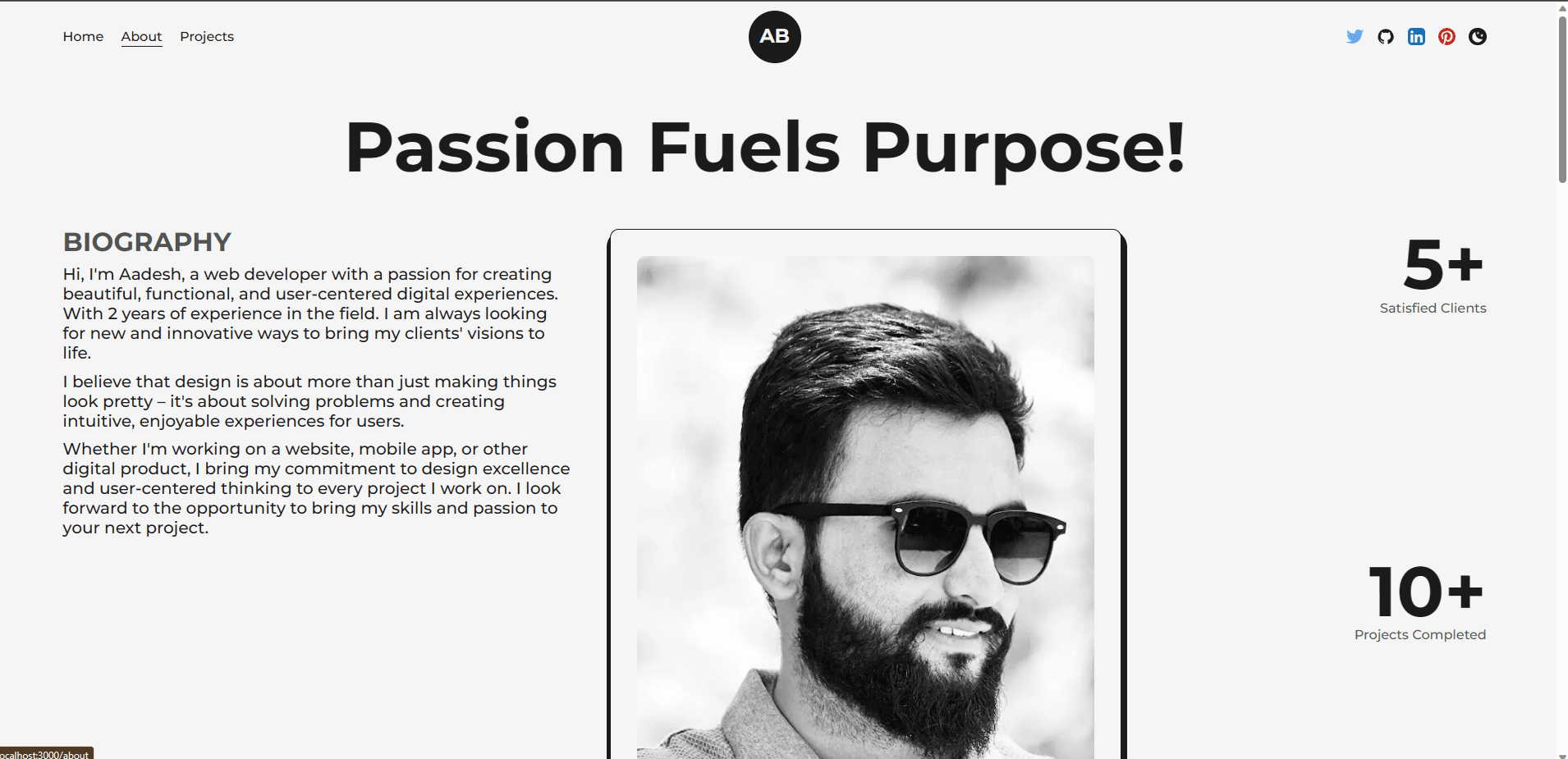 React Portfolio Website